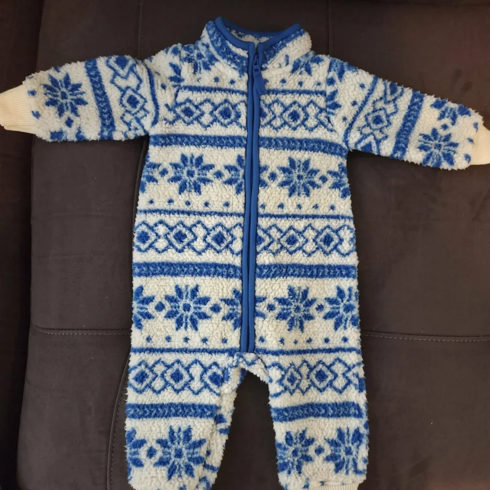 Carter's Blue and White Patterned Footie Pajamas